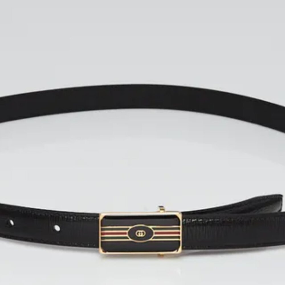 Gucci Vintage Black Leather Belt - Rare! - Picture 4 of 13